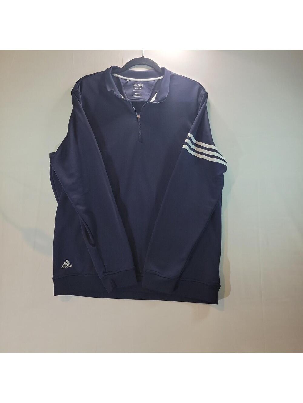 Adidas Golf ClimaLite ¼ Zip Polyester Pullover Men's Size Large Navy Blue